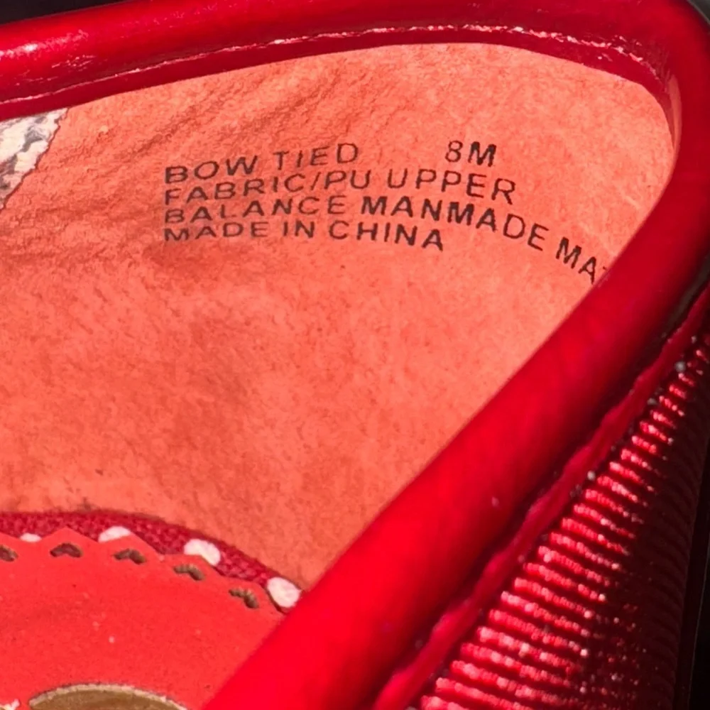 Poetic License Bow Patent Leather detail Espadrilles Wedges Shoes Red 8